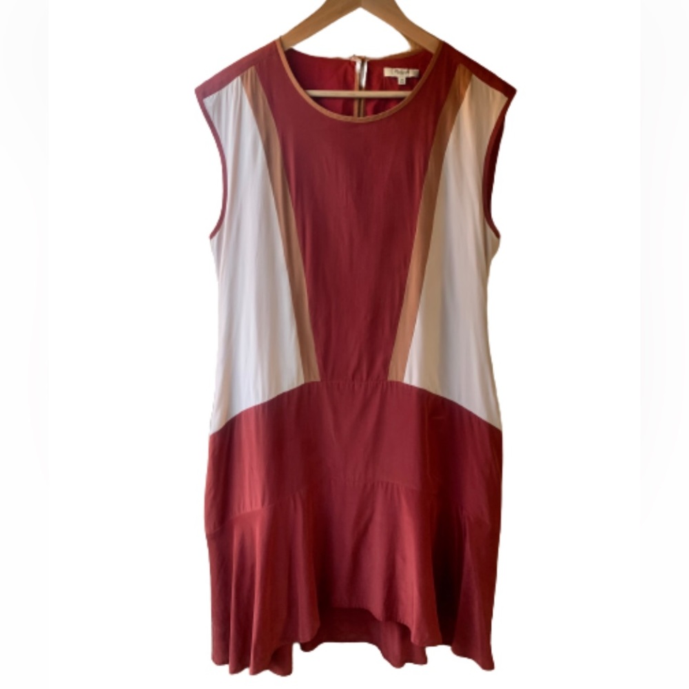 👉Gorgeous MADEWELL Silk Blend Red Ochre Dress